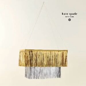 Kate Spade Target Fringe Party Tinsel Chandelier Large Decor Gold Silver 28x16